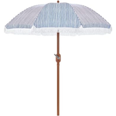 9Ft Garden Patio Umbrella With Crank Operating Mechanism, BlueWhite