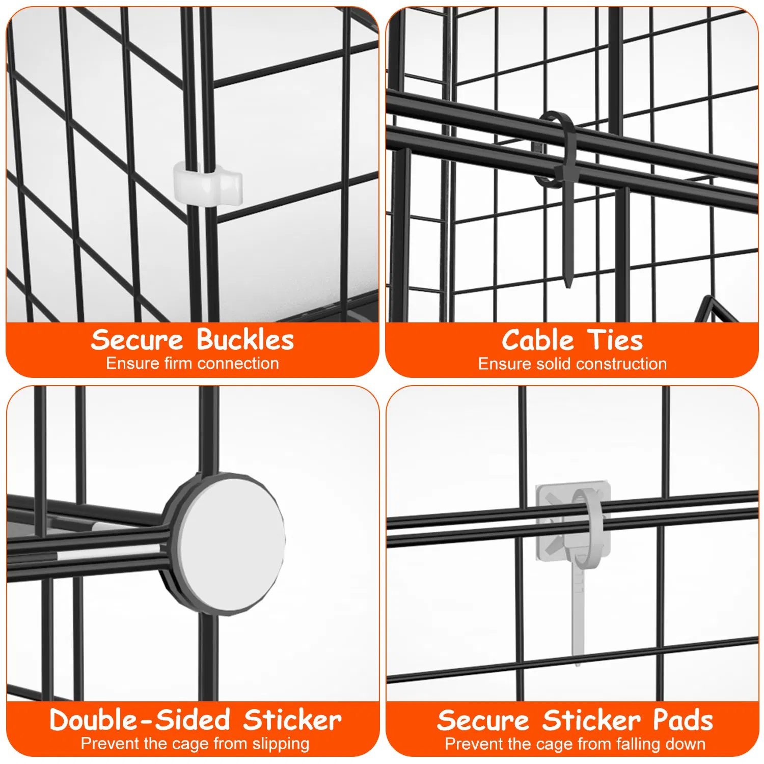 2Tier Cat Cage Playpen Indoor Pet Enclosures Kitten Kennel House Detachable Cat Crate with Climbing Ladder 2 Doors for 1-2 Cats for Ferret Squirrel Small Animals - Image 5