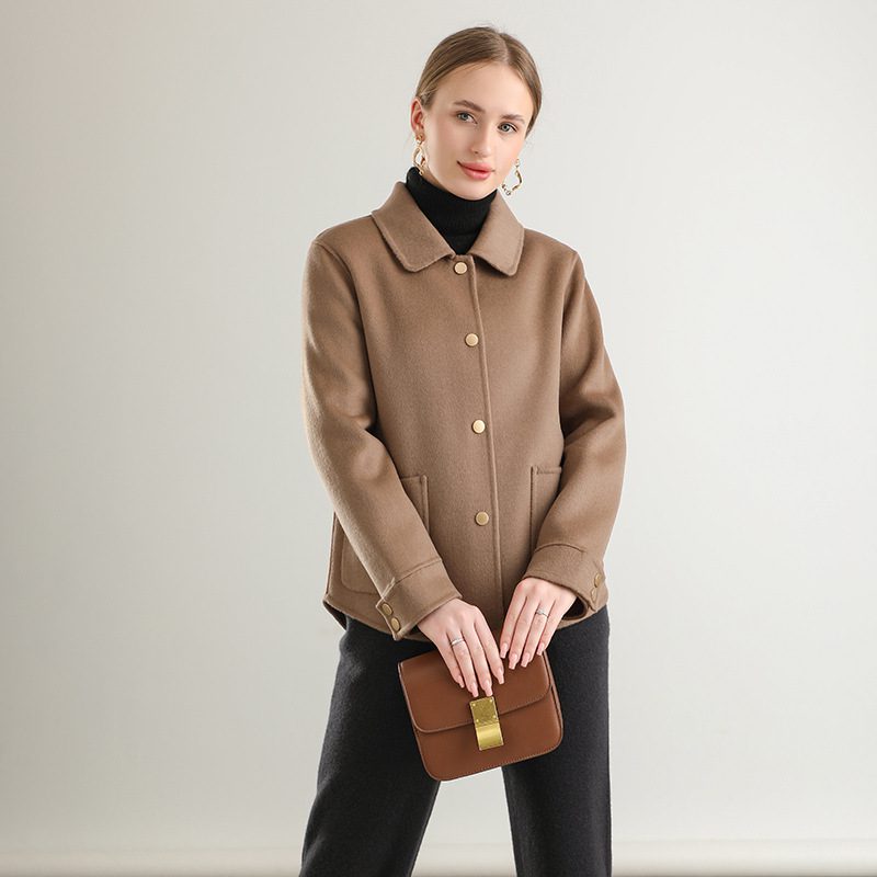 Autumn And Winter New Polo Collar Solid Color Coat For Women - Image 9