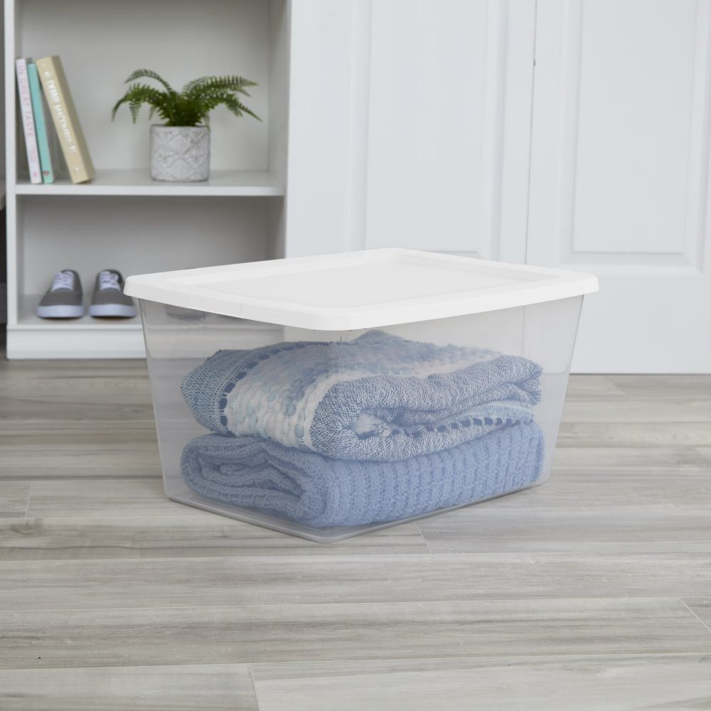 58 Quart Storage Box, Clear Plastic Storage Bin With Snap-on Lid, White, 8 Pack Shipment From Walmart - Image 6