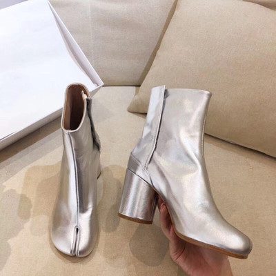 Split Toe Boots Women's Horseshoe High Heel Ankle Boots Pig Mid-leg Boots - Image 9