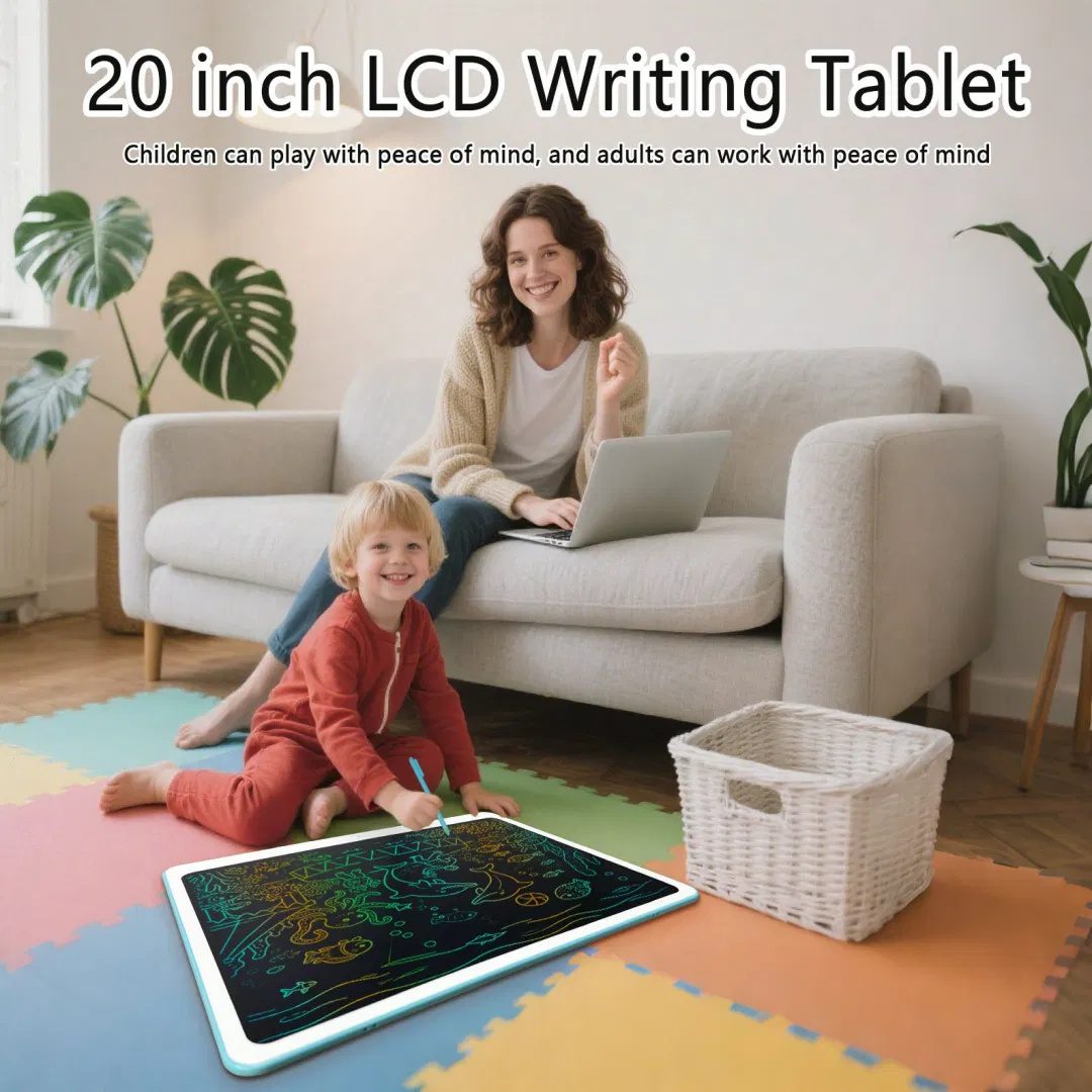 (TEMU&TK يدعم الاستلام فقط) جهاز لوحي للكتابة بشاشة LCD، هدايا عيد الحب للأطفال، لوحة رسم ملونة مقاس 20 بوصة للأطفال الصغار، لوح رسم إلكتروني قابل للمسح وإعادة الاستخدام، تعليمي وتعلّمي - الصورة 7