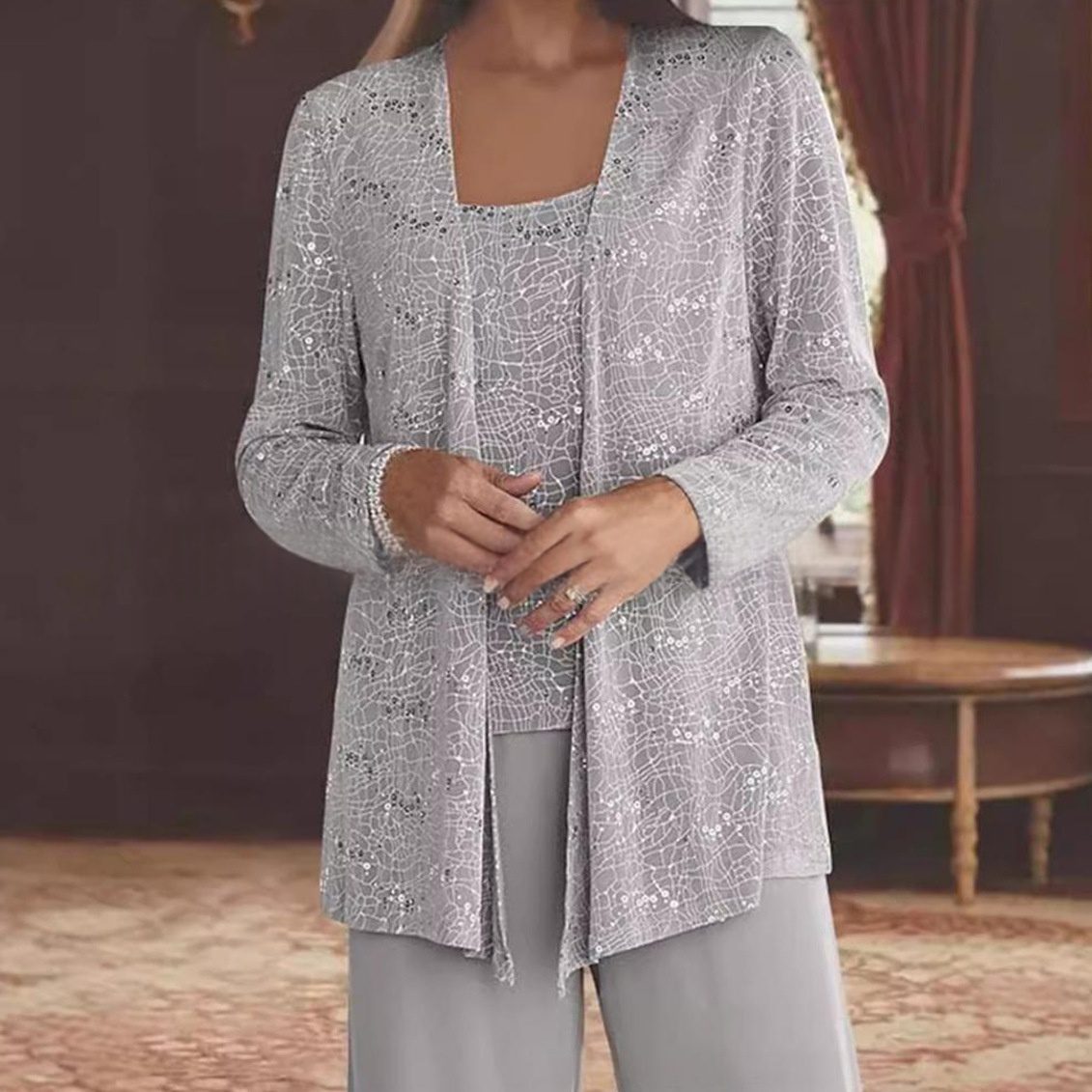 Fashionable Suit Dress With Lace