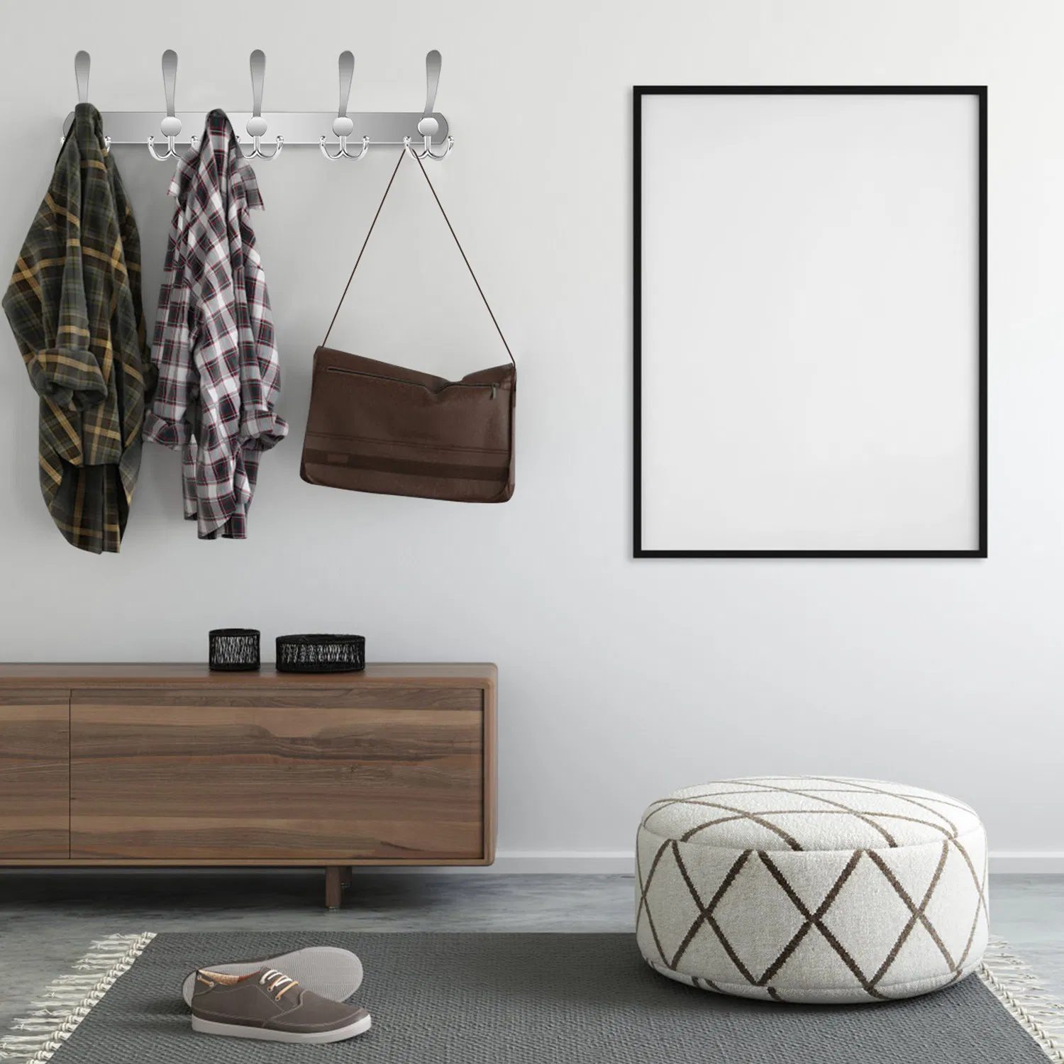 Wall Mount Coat Hook 15 Hooks Stainless Steel Clothes Hangers Rack Robe Hat Towels Hook Coat Rack Hook - Image 10