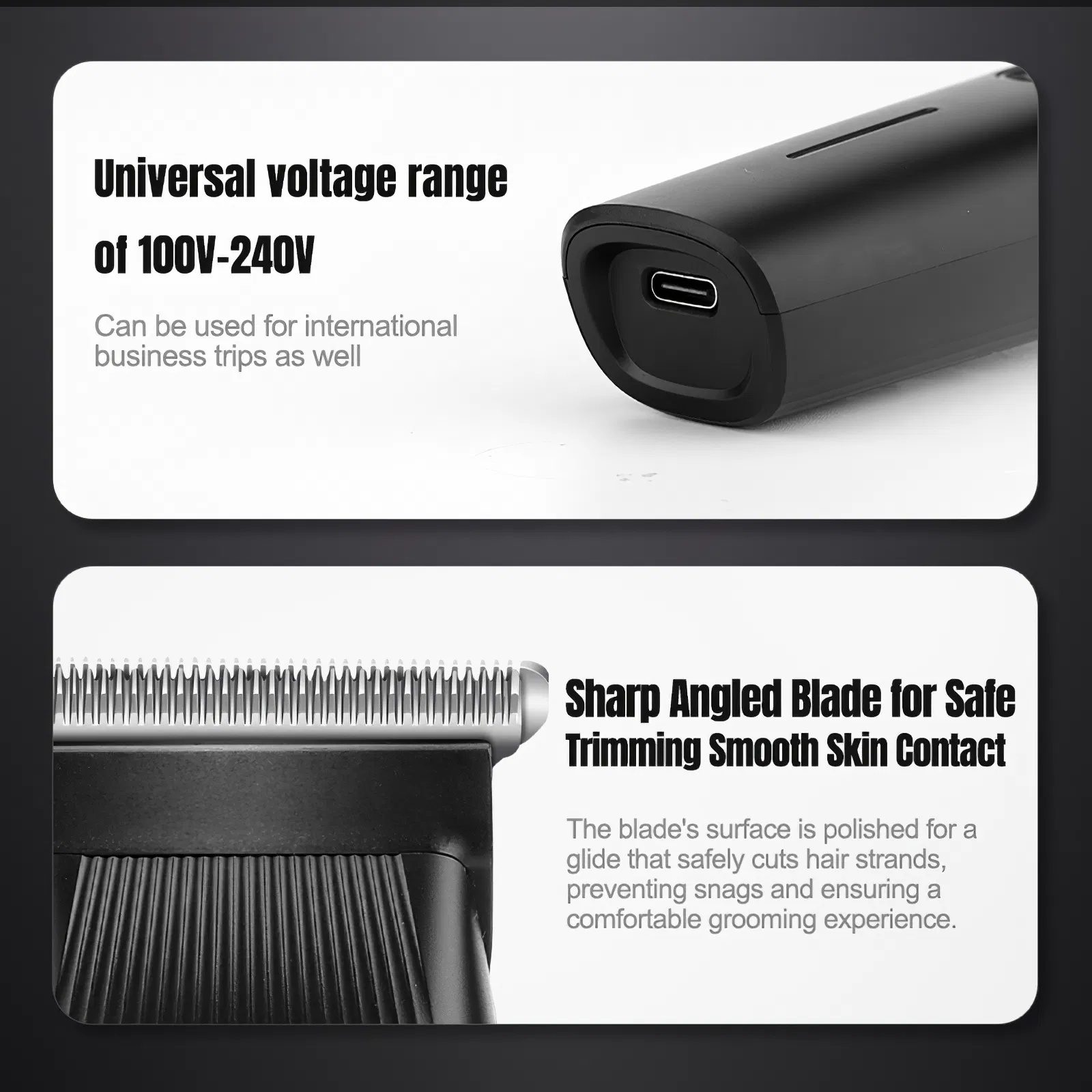 Beard Trimmer, 3 in 1 Hair Clippers and Mens Grooming Kit, Face, Nose, Ear Hair Trimmer - Black - Image 8
