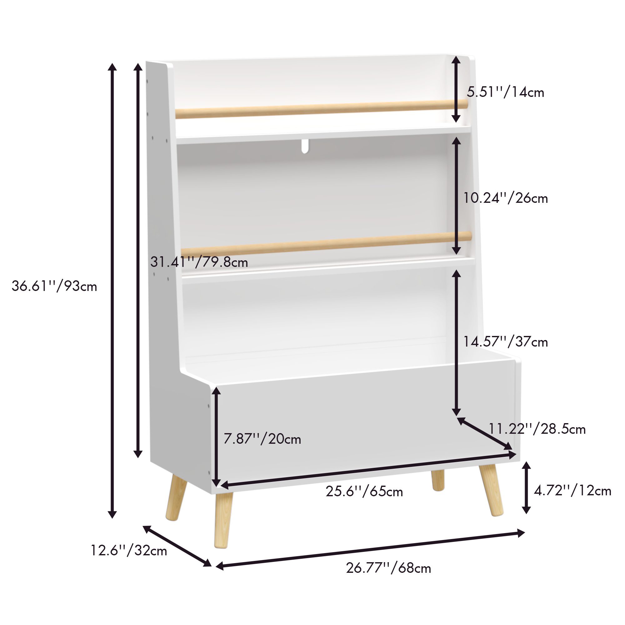 Kids Bookshelf Book And Magazine Rack Book Organizer Storage Cabinet Organizer - Image 2