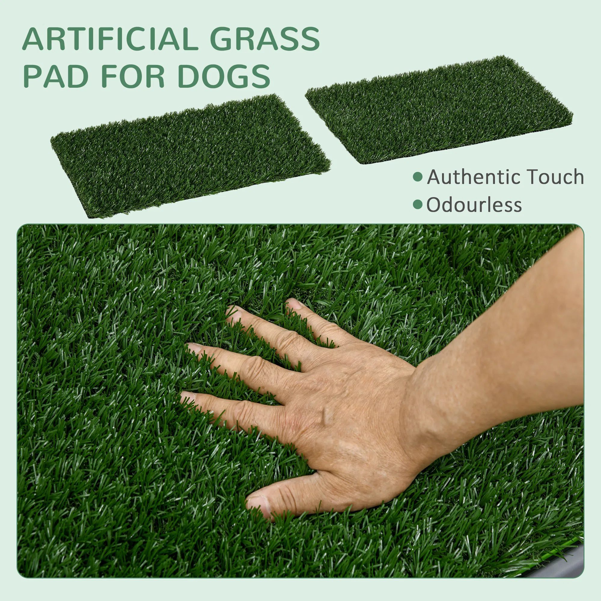 Artificial Grass Pee Pad for Dogs Potty Training, 26" x 16", 2 Packs, Green - Image 3