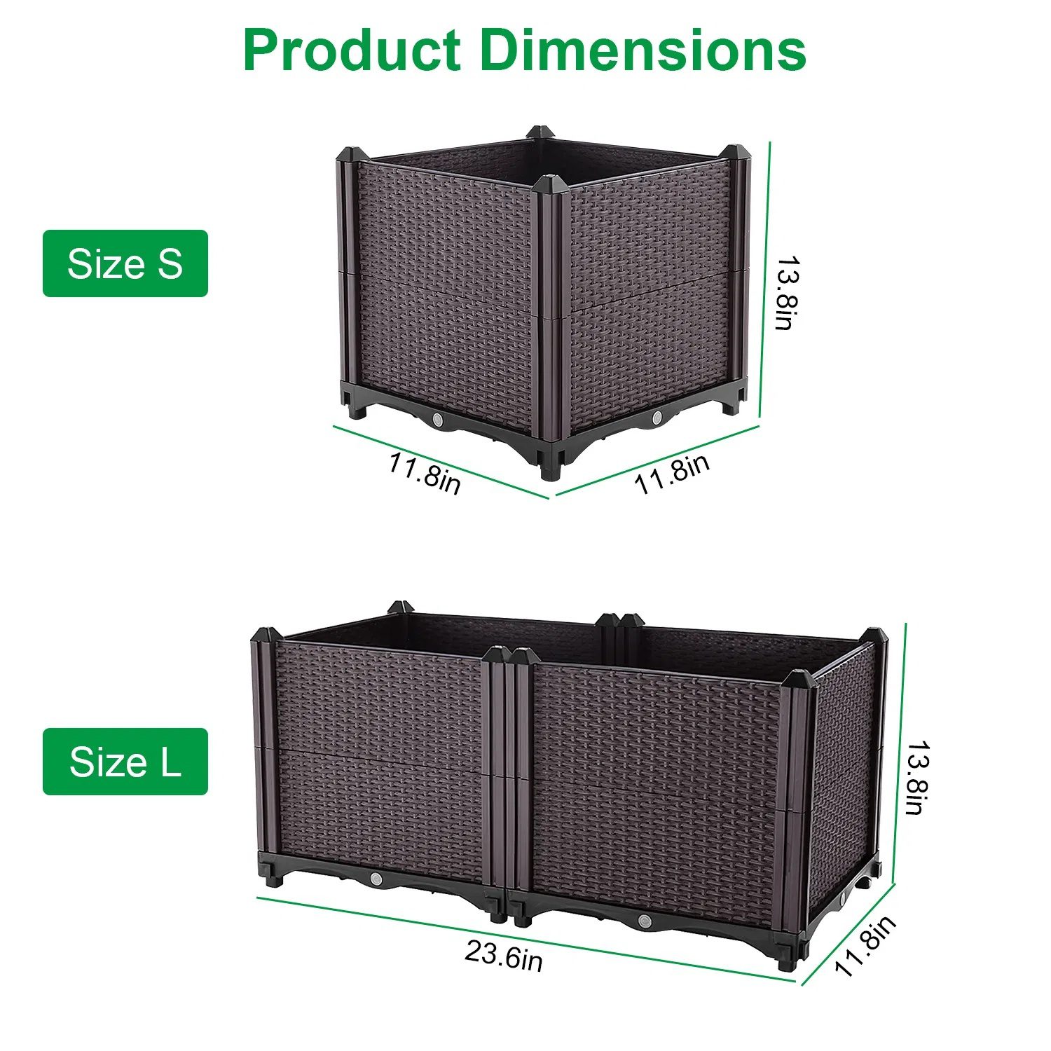 Raised Garden Bed Plant Growth Box with Self-watering System for Garden Patio Balcony Elevated Planter Box for Flowers Vegetables Herbs - Image 8