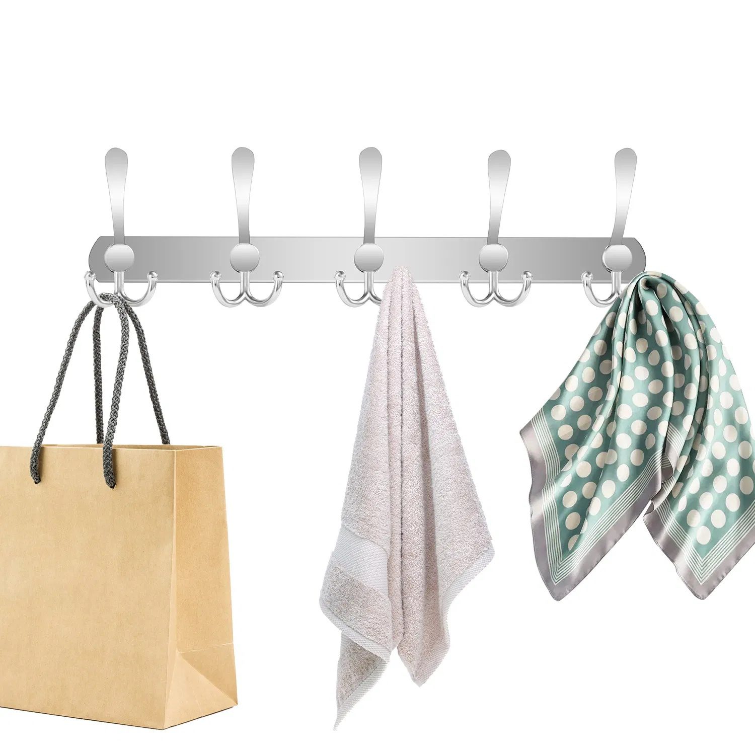 Wall Mount Coat Hook 15 Hooks Stainless Steel Clothes Hangers Rack Robe Hat Towels Hook Coat Rack Hook - Image 9