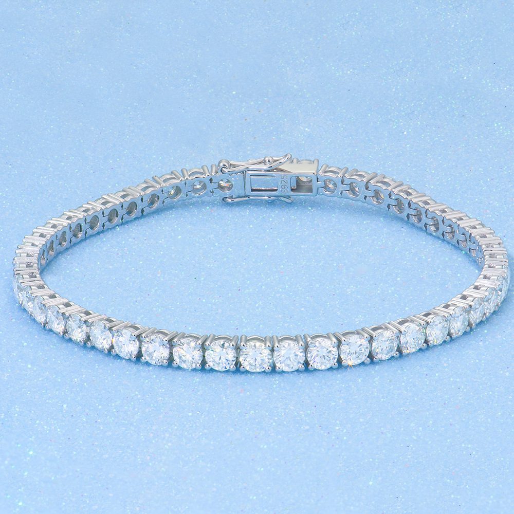 2-6mm Full Set Moissanite Girl S925 Silver Ao Advanced Design Bracelet - Image 7