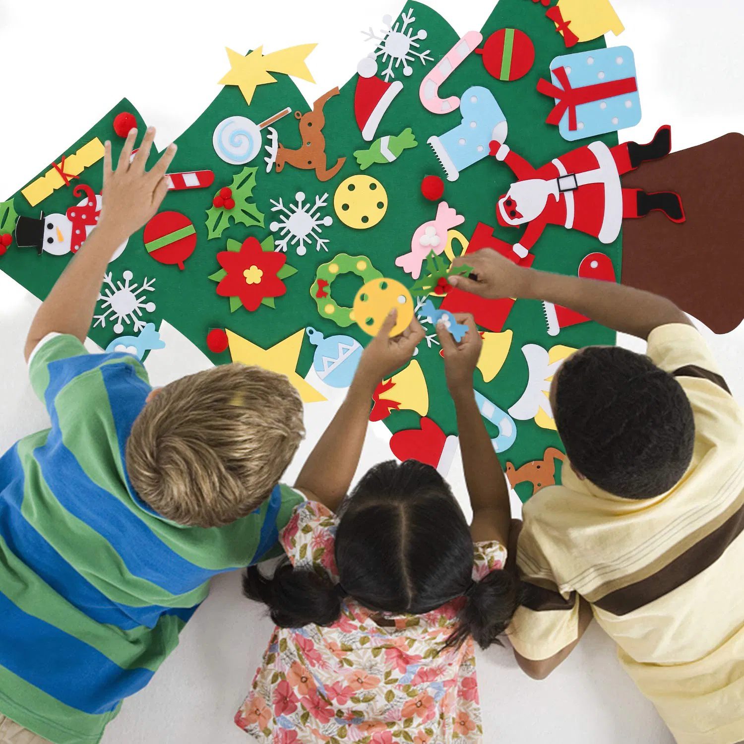DIY Felt Christmas Tree 41Pcs Detachable Ornaments for Kids Toddler Wall Hanging Christmas Decoration Xmas Gift - Image 6