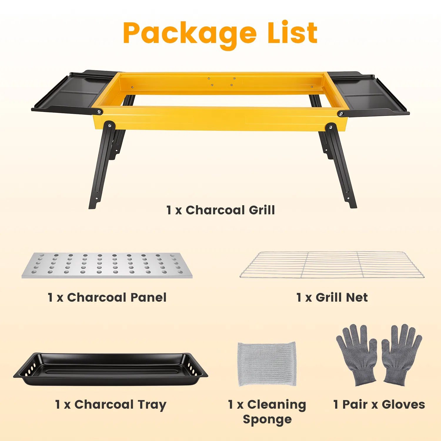 Multi-Function Portable Charcoal Grill with Prep Side Tables, Powder Coated Foldable BBQ for Camping Picnic RV Backyard Party - Image 6