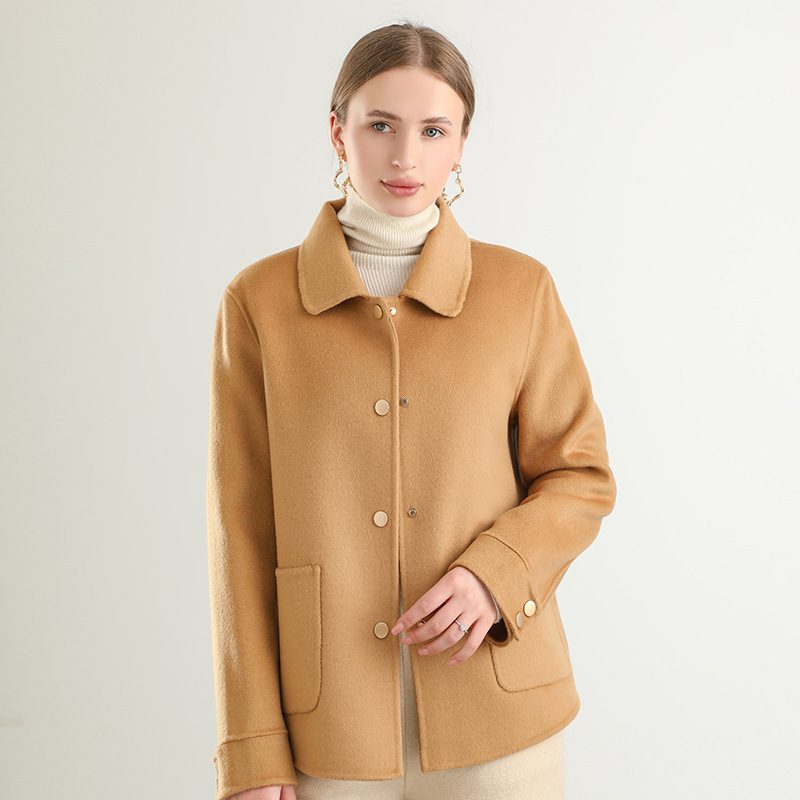 Autumn And Winter New Polo Collar Solid Color Coat For Women - Image 2