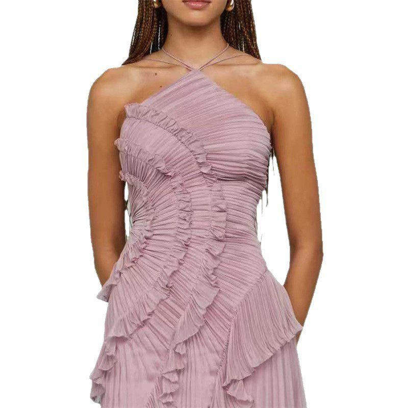 Womens New Fashion Strapless Sexy Backless Slit Tassel Elegant Dress - Image 5