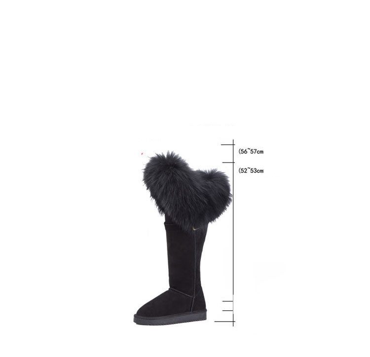 Leather Hair Knee High Boots For Women - Image 5