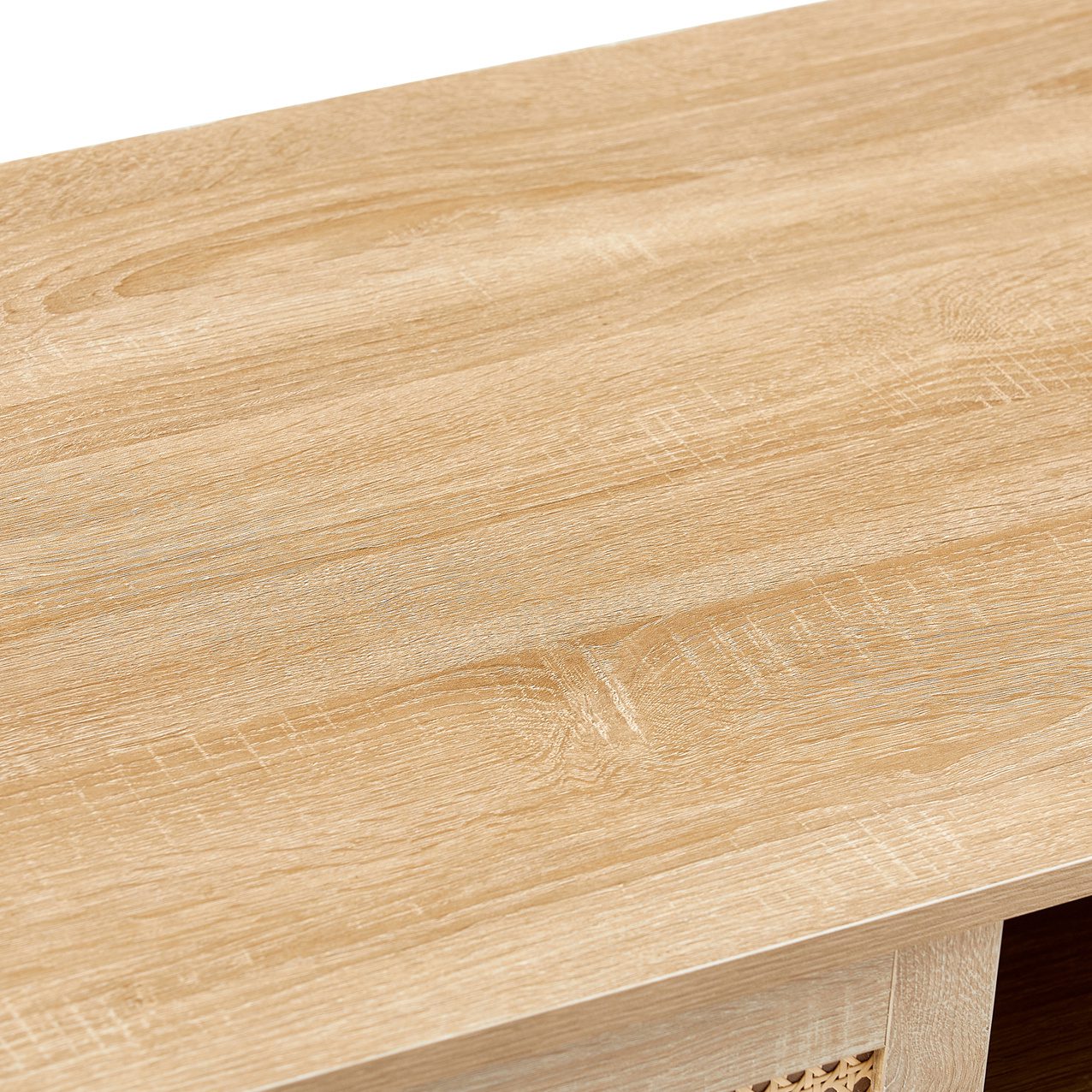 41.34inch Rattan Coffee Table Sliding Door Modern Table For Storage, Solid Wood Legs - Image 10