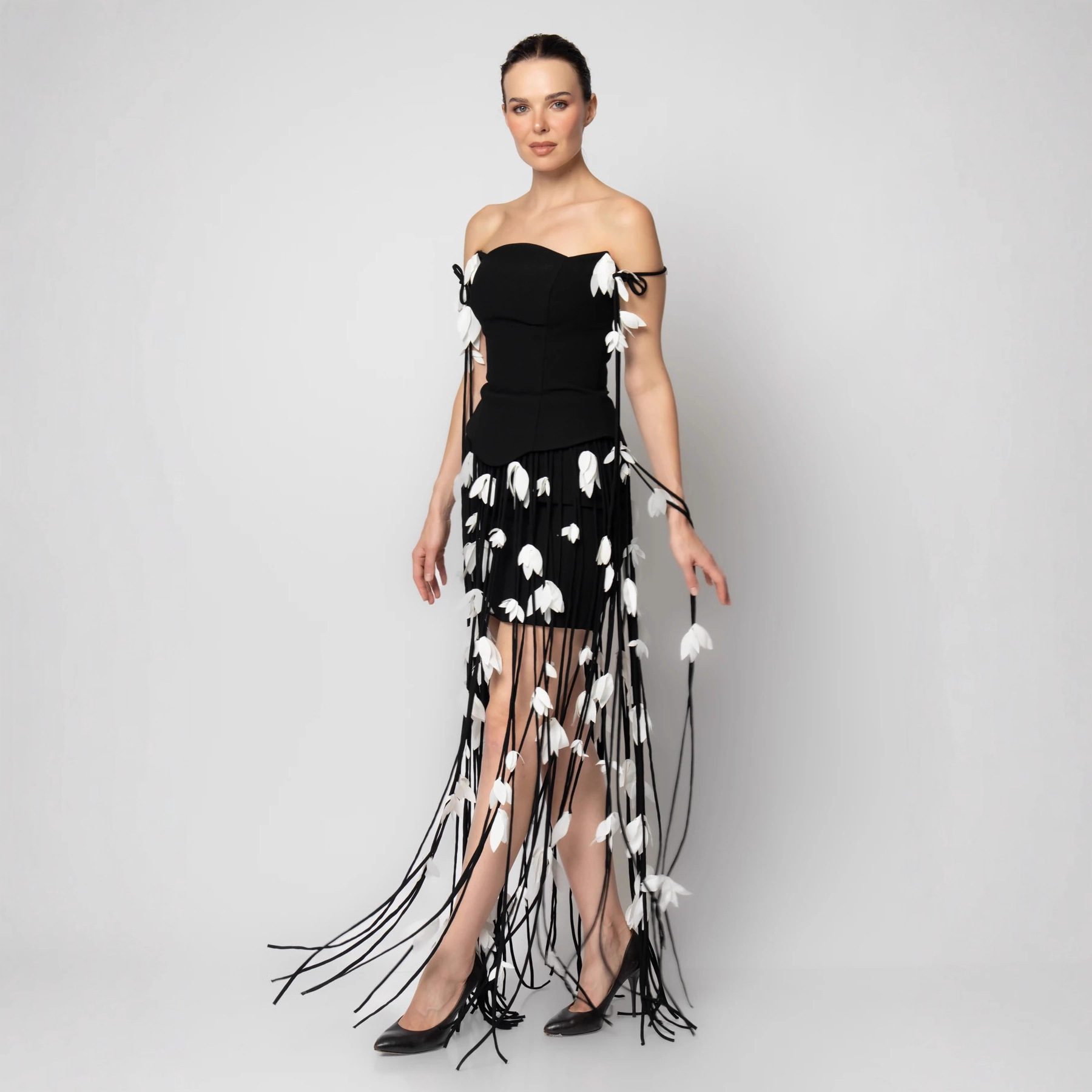 Women's European And American-style Sexy Strapless Tassel Bodycon Dress