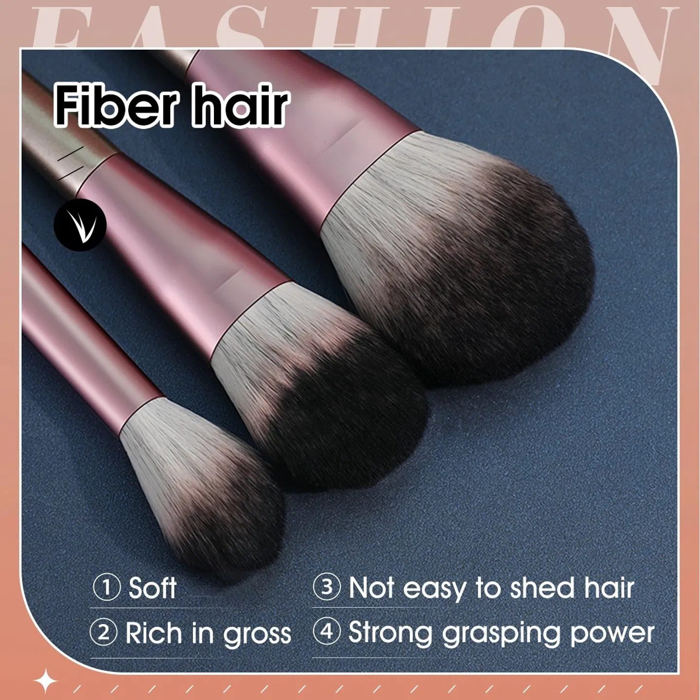 9-piece small pudding makeup brush set, all-in-one face and eye function brush, soft bristles that evenly apply makeup, paired with a printed roll-up case - Image 4