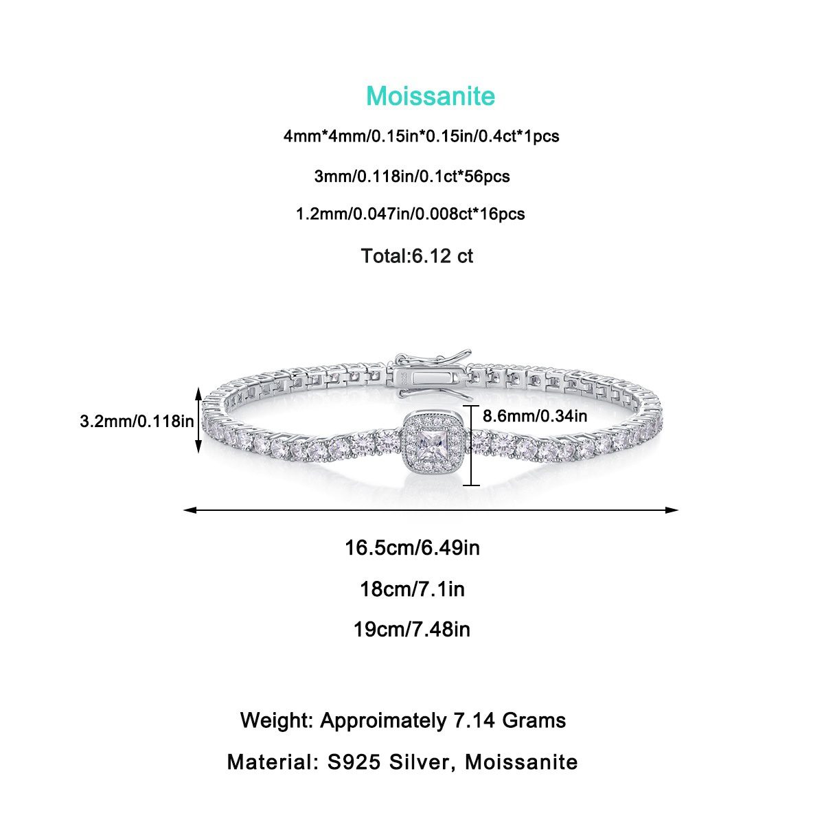 Mozambique Flower Tennis Chain Bracelet - Image 5