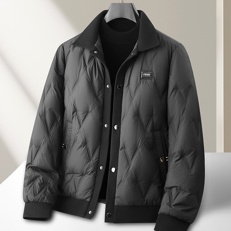 High-grade Knitted Lapel Lightweight Down Coat Men - Image 6