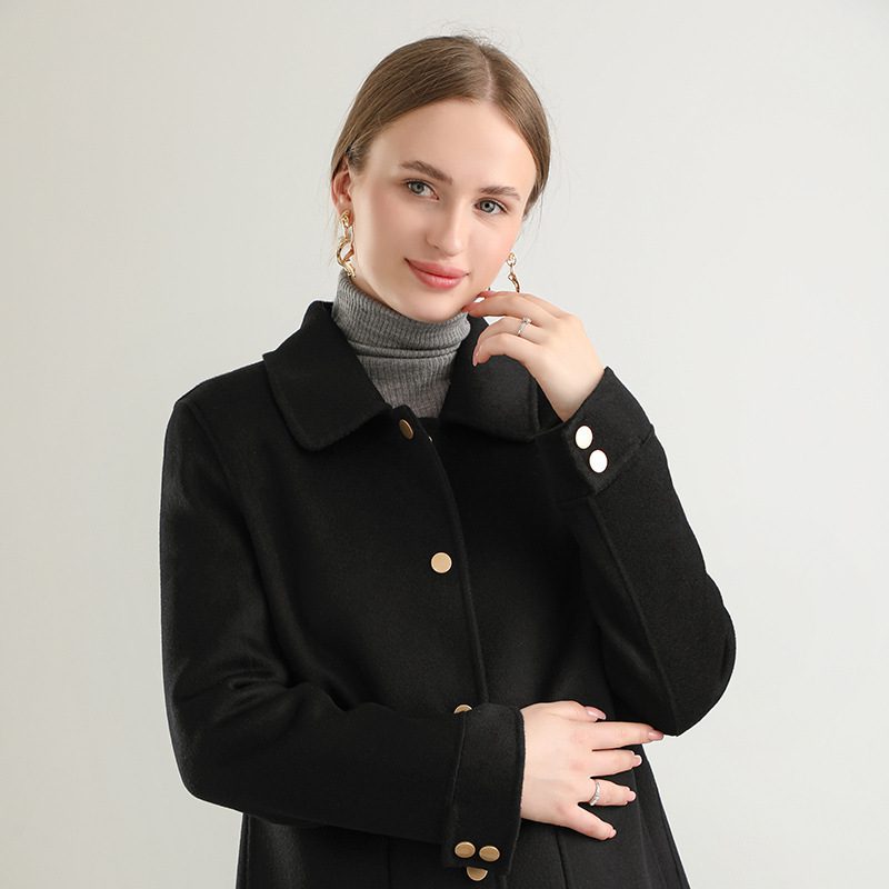 Autumn And Winter New Polo Collar Solid Color Coat For Women - Image 3