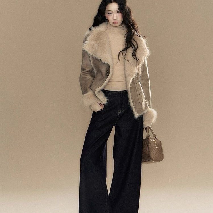 New Suede Fur-trimmed Coat For Women - Image 3