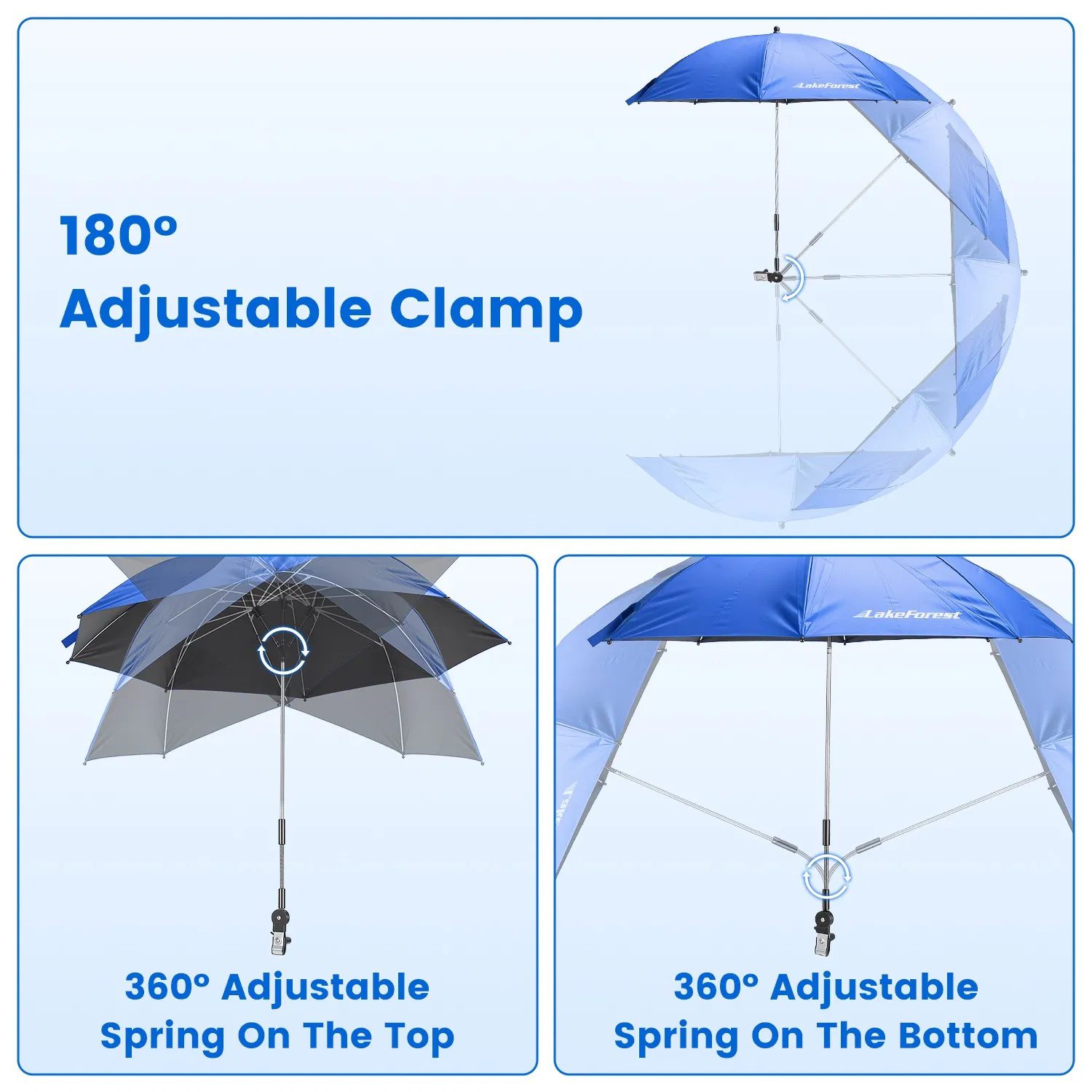 Folding Camping Chair with Detachable 8-Rib Sun Umbrella, 42.13 Inch Canopy Aluminum Alloy Portable Lawn Chair Supports 330LBS with Cup Holder - Image 9