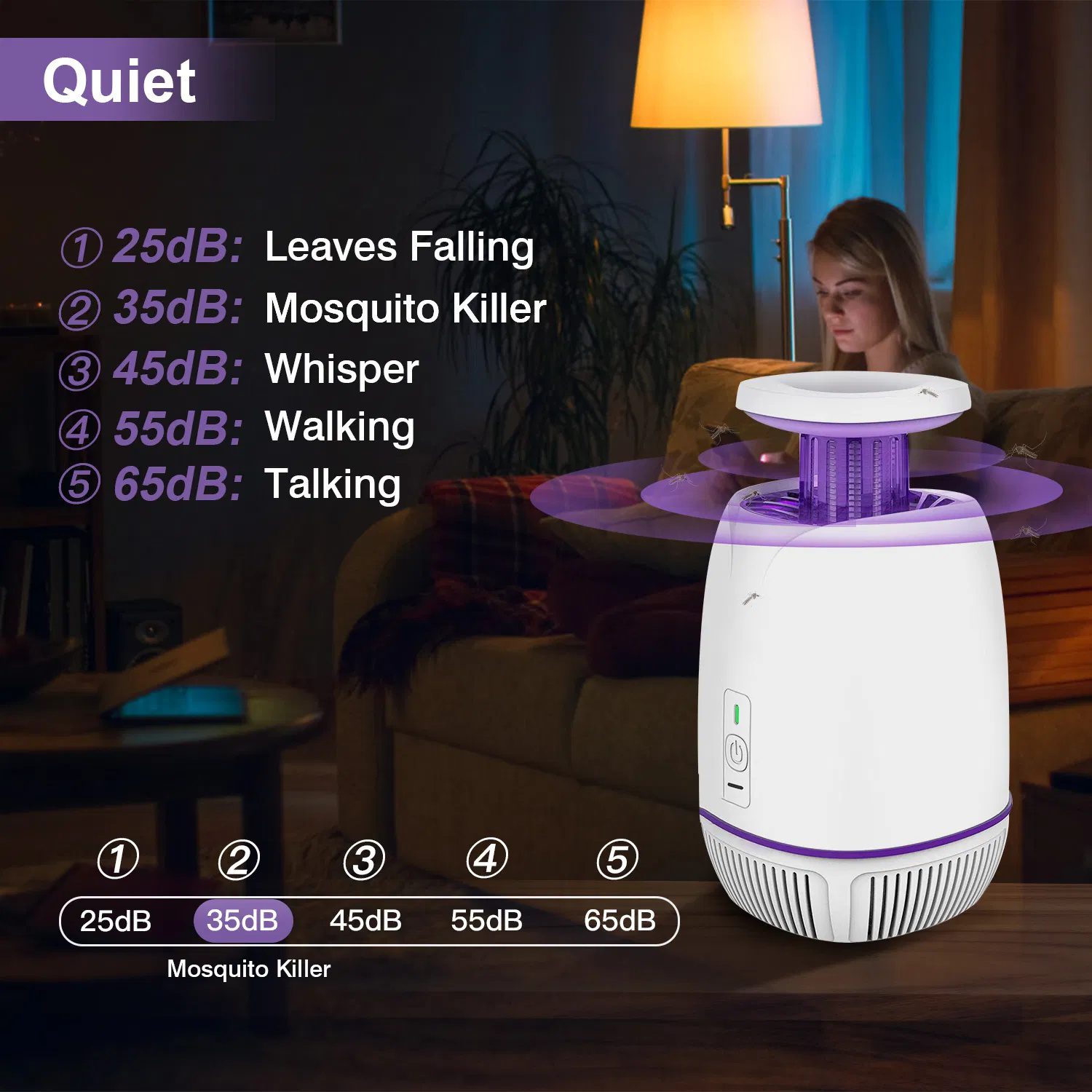 Plug-in Mosquito Zapper Max 1076Sq.Feet Range Electric Fly Zapper with 3 Modes Mosquito Killer Lamp for Indoor Outdoor - Image 5