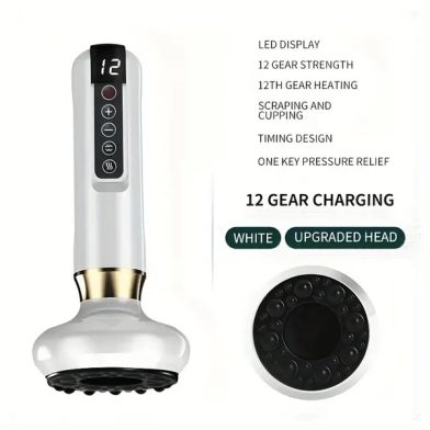 Body Gua Sha Scraping Massager. 12 Level Electric Vacuum Cupping Massager, Rechargeable And Cordless. Perfect For Halloween, Christmas And Birthday Gifts