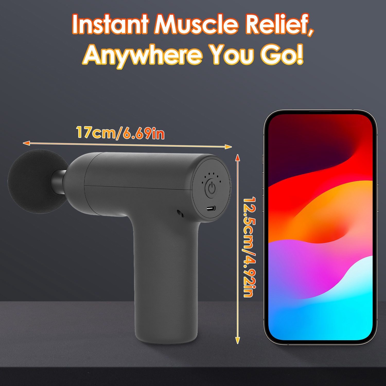 Portable Mini Massage Gun Deep Tissue Percussion Massager With 6 Speeds 5 Interchangeable Massage Heads Muscle Massager For Athletes Office Gym Travel - Image 9