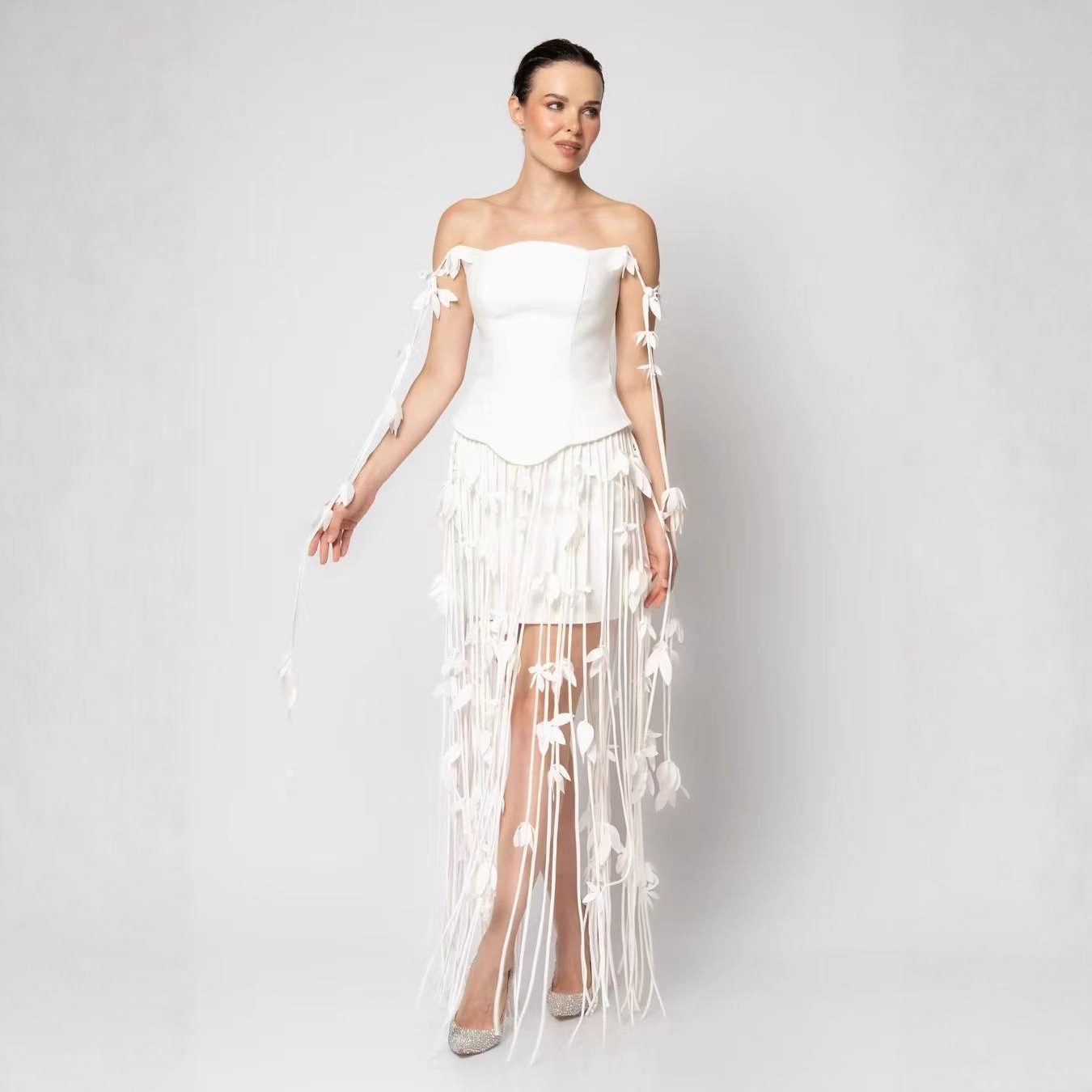 Women's European And American-style Sexy Strapless Tassel Bodycon Dress - Image 2