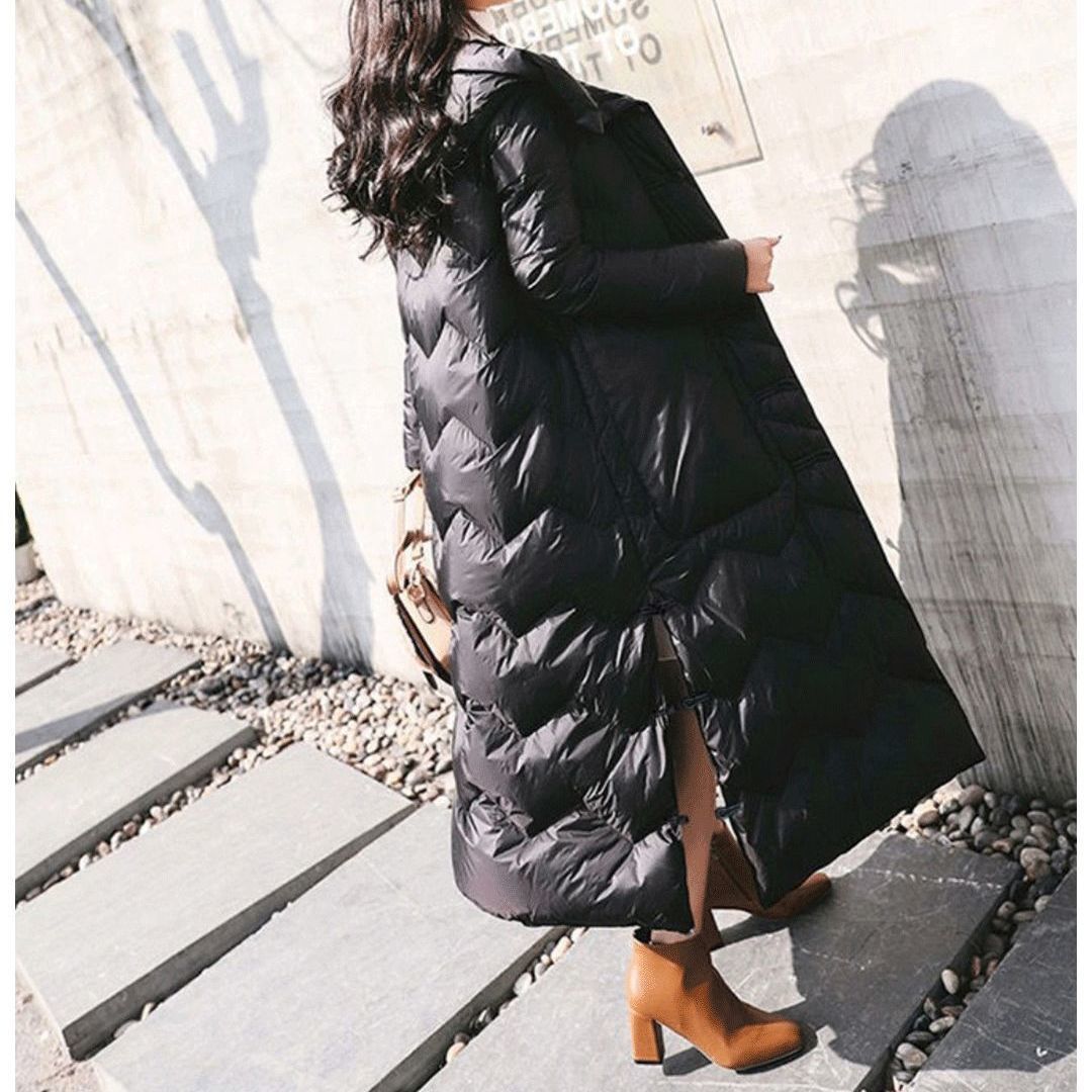 Knee-length Chinese-style Retro Frog-button Coat - Image 6