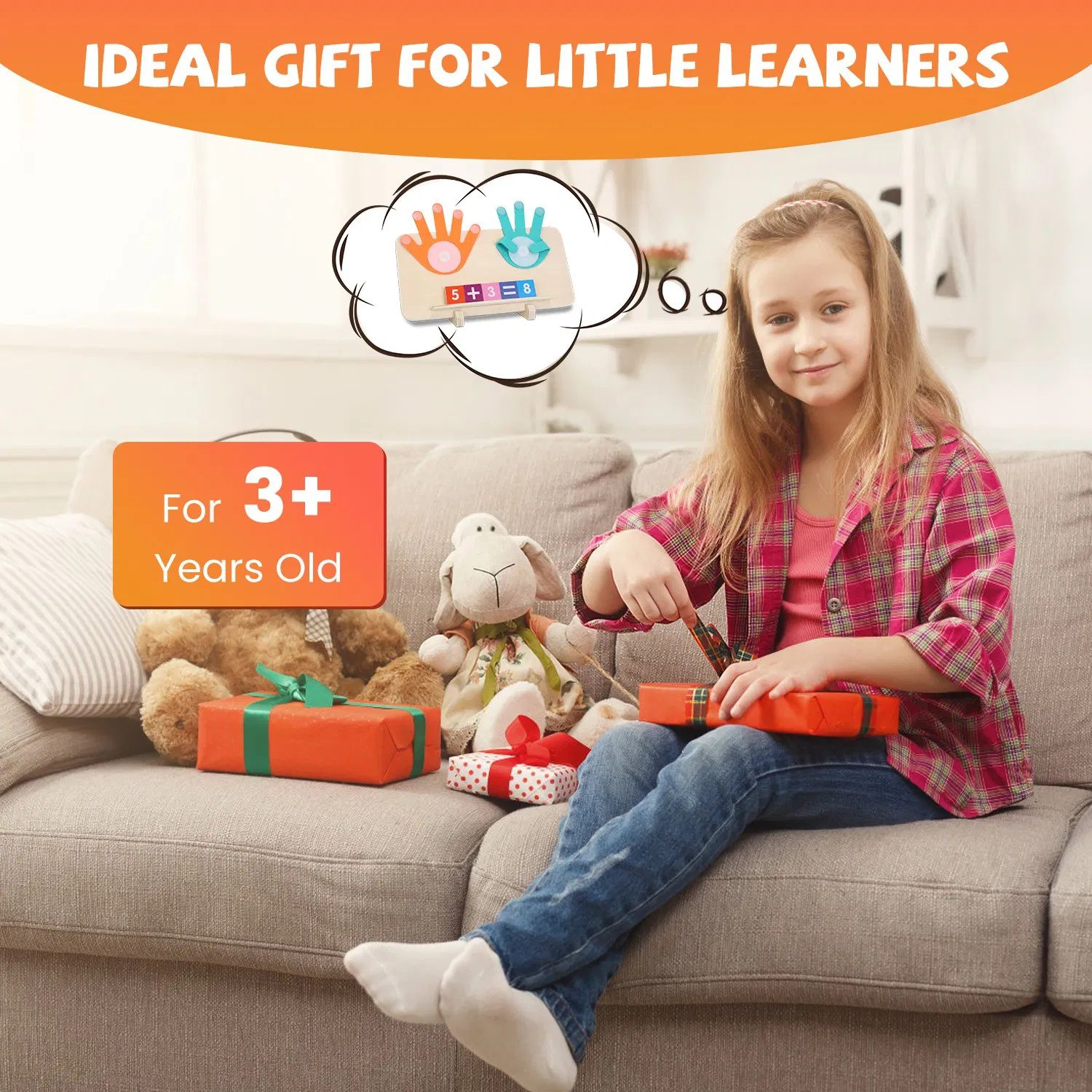 Talking Flash Cards and Finger Counting Math Board Interactive Learning Toys for Kids Aged 3+ Number Alphabet Words Song Learning - Image 7