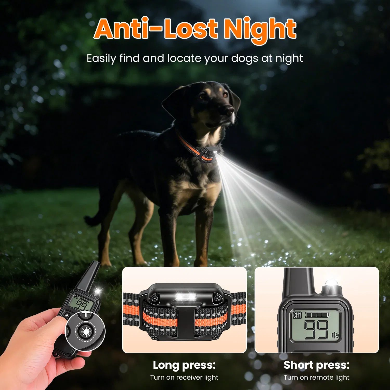Dog Training Collar with Remote Rechargeable Dog Training Collar IP68 Waterproof with 4 Training Modes 3 Channels for Medium and Small Dogs - Image 7