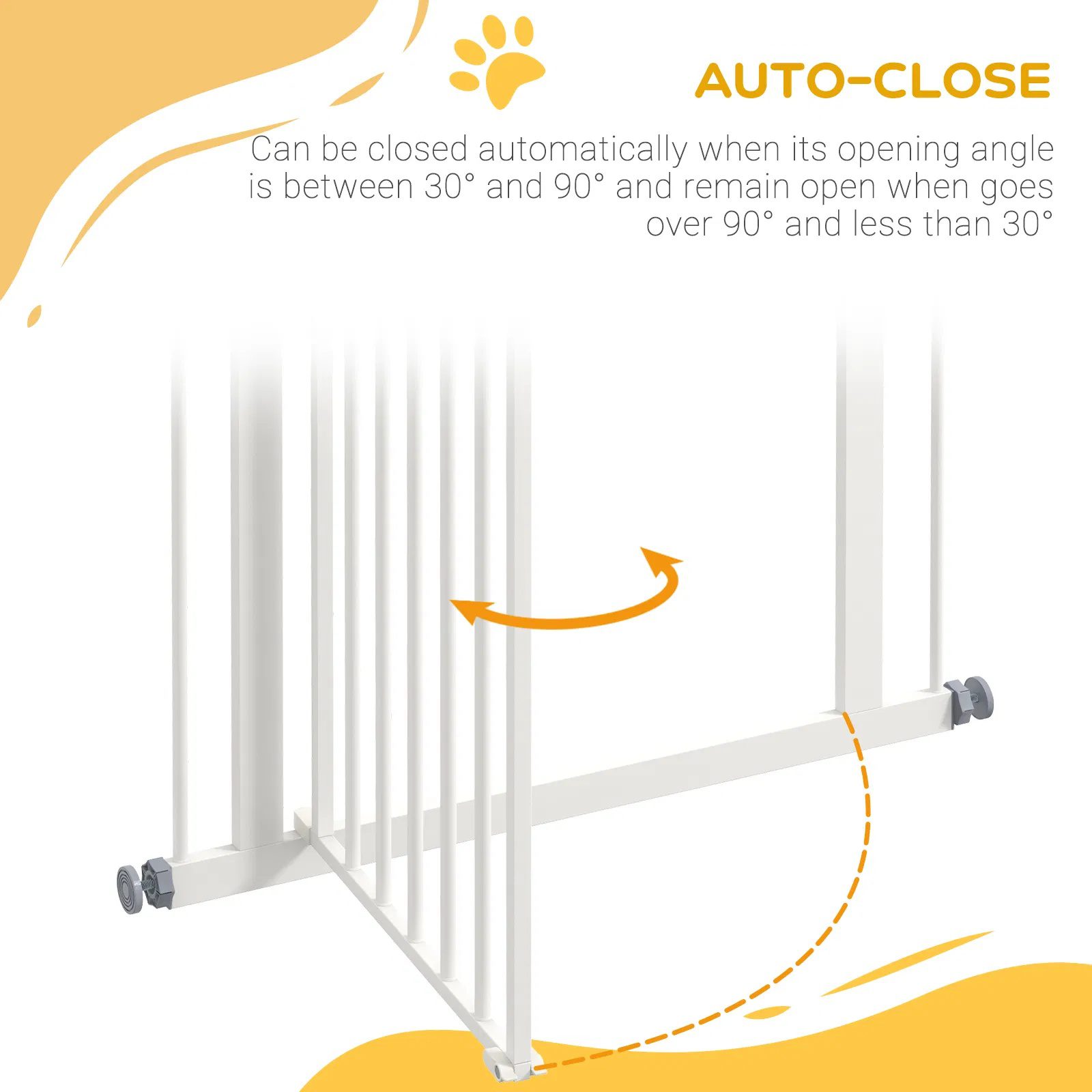 Extra Tall Dog Gate with Door, Pressure Fit, Auto Close, Double Locking for Doorways Hallways Stairs, 29"-32", White - Image 4
