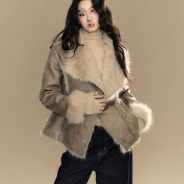 New Suede Fur-trimmed Coat For Women - Image 2