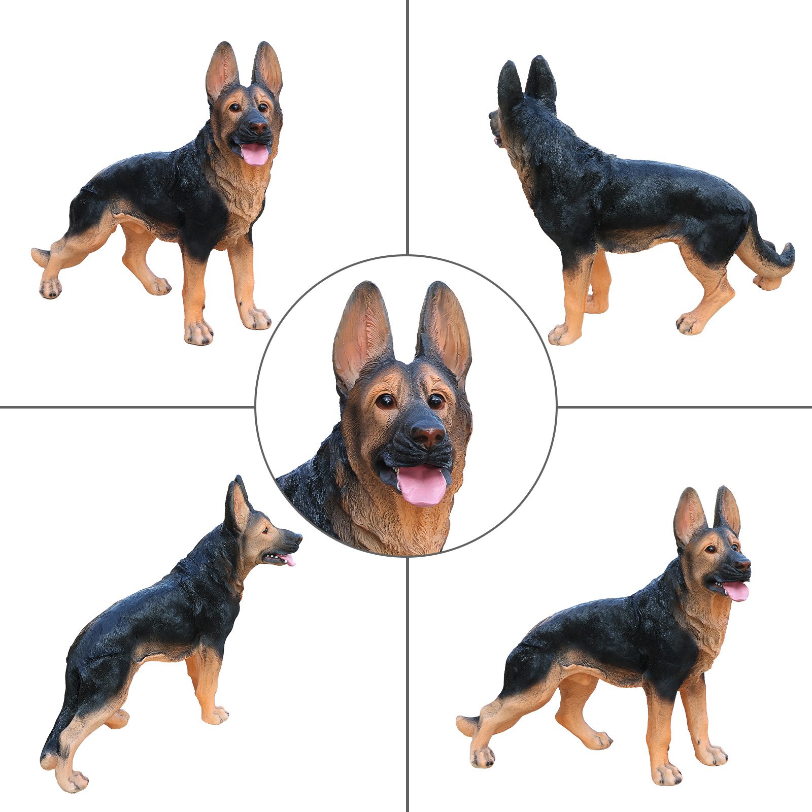 Outdoor German shepherd Dog Statue Greeter Garden Decor – Cute Puppy Sculpture for Yard Porch New Year Gift - Image 7