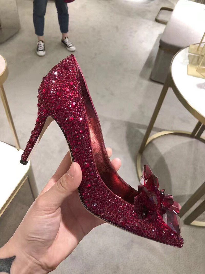 Women's Fashion Casual Pointed Toe Rhinestone High Heels - Image 6