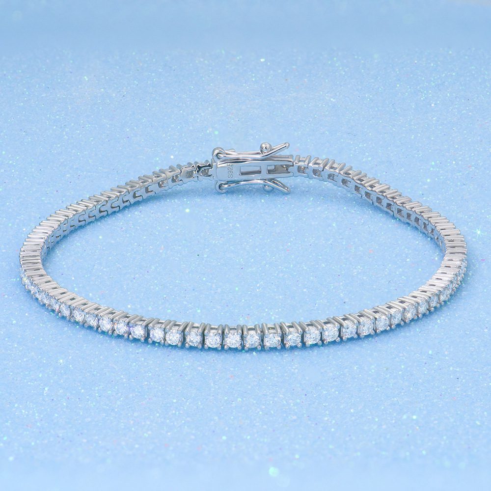 2-6mm Full Set Moissanite Girl S925 Silver Ao Advanced Design Bracelet - Image 9