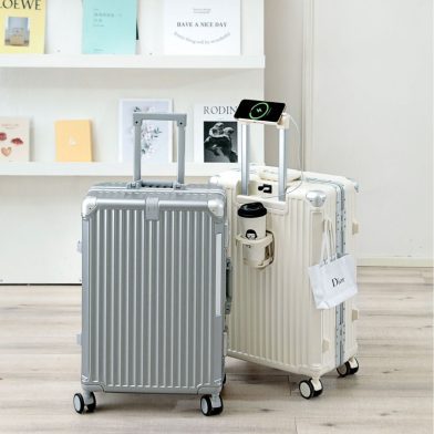 Aluminum-frame Carry-on Suitcase Drop-resistant Trolley Case Travel Luggage