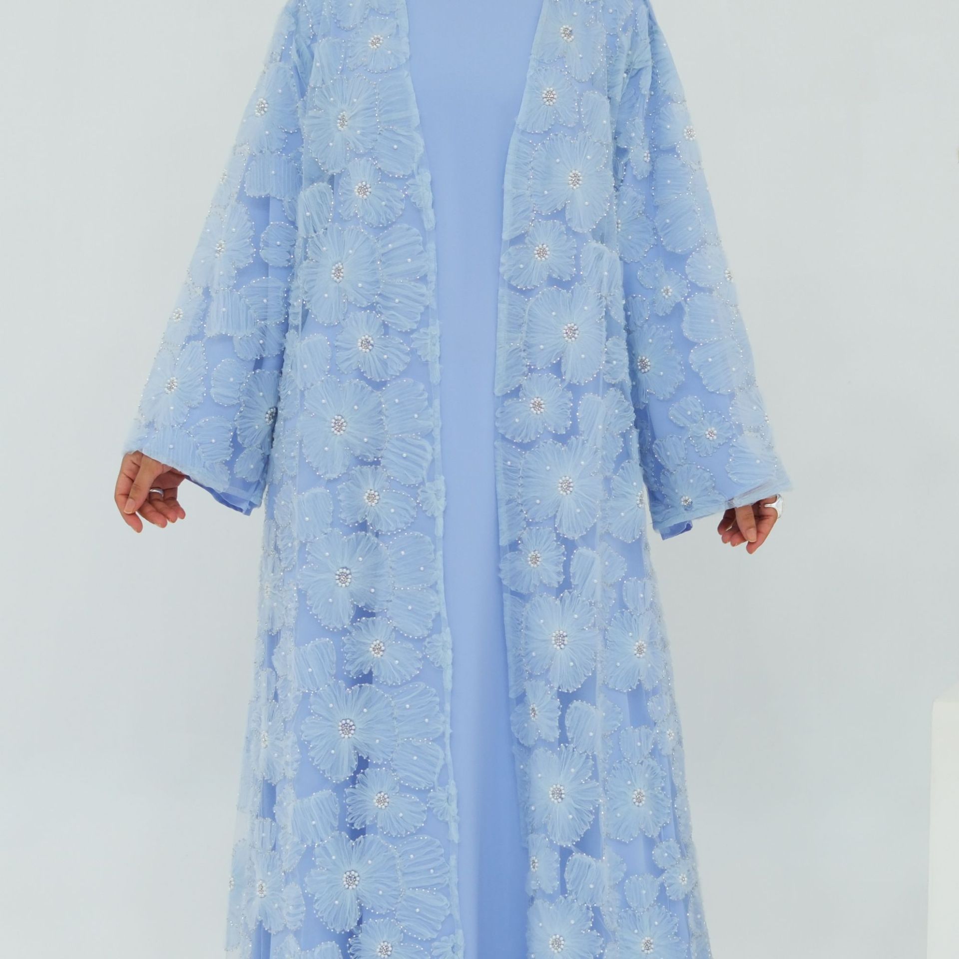 Stylish Casual And Elegant Floral Beaded Cardigan - Image 8